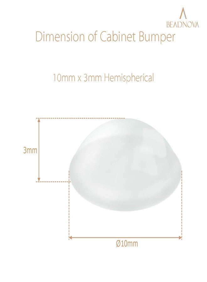 BEADNOVA Cabinet Bumpers 100Pcs Clear Rubber Door Bumpers Cabinet Stoppers Rubber Door Silencers Self Adhesive Furniture Pad for Drawer (Hemispherical, 10x3mm) - Image 2